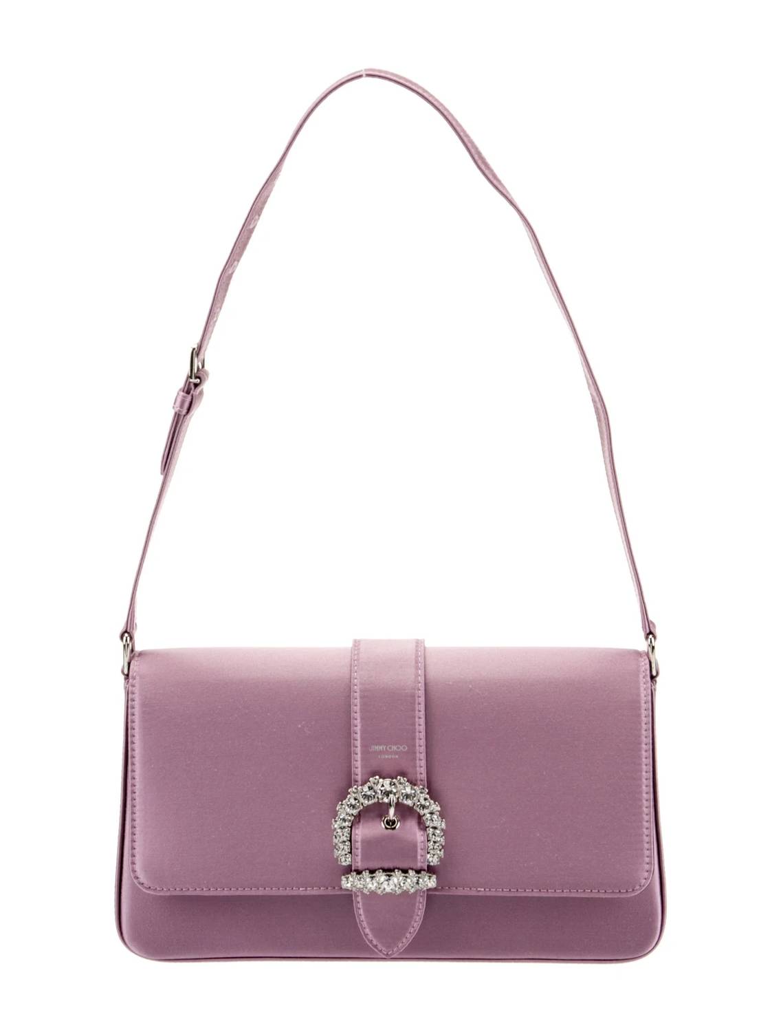 Jimmy Choo - Women's Cheri Crystal Embellished Satin Shoulder Bag