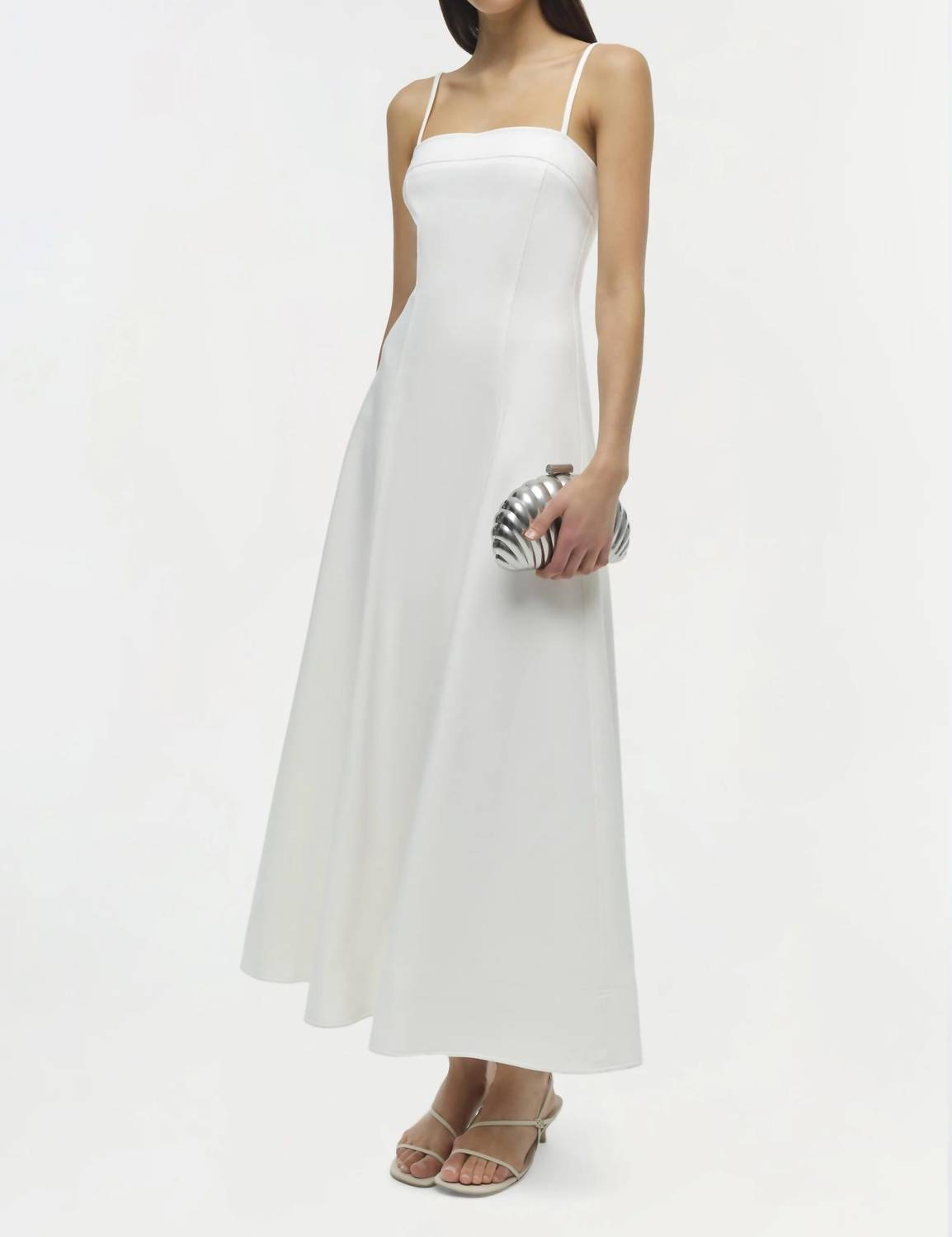 JONATHAN SIMKHAI Marisol Sleeveless Midi Dress in white - women's dress