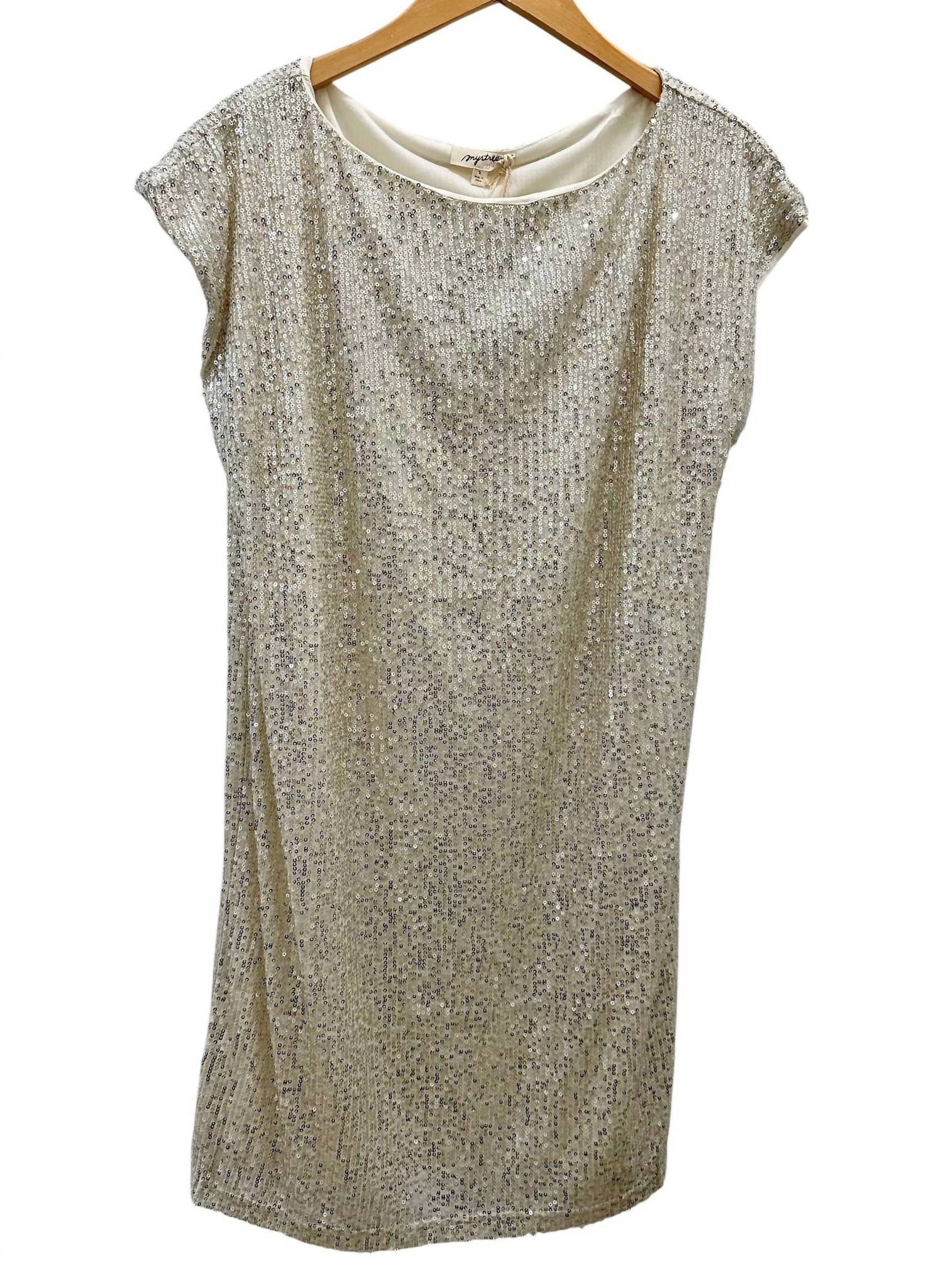 Mystree - Women's Boatneck Sequins Shift Dress