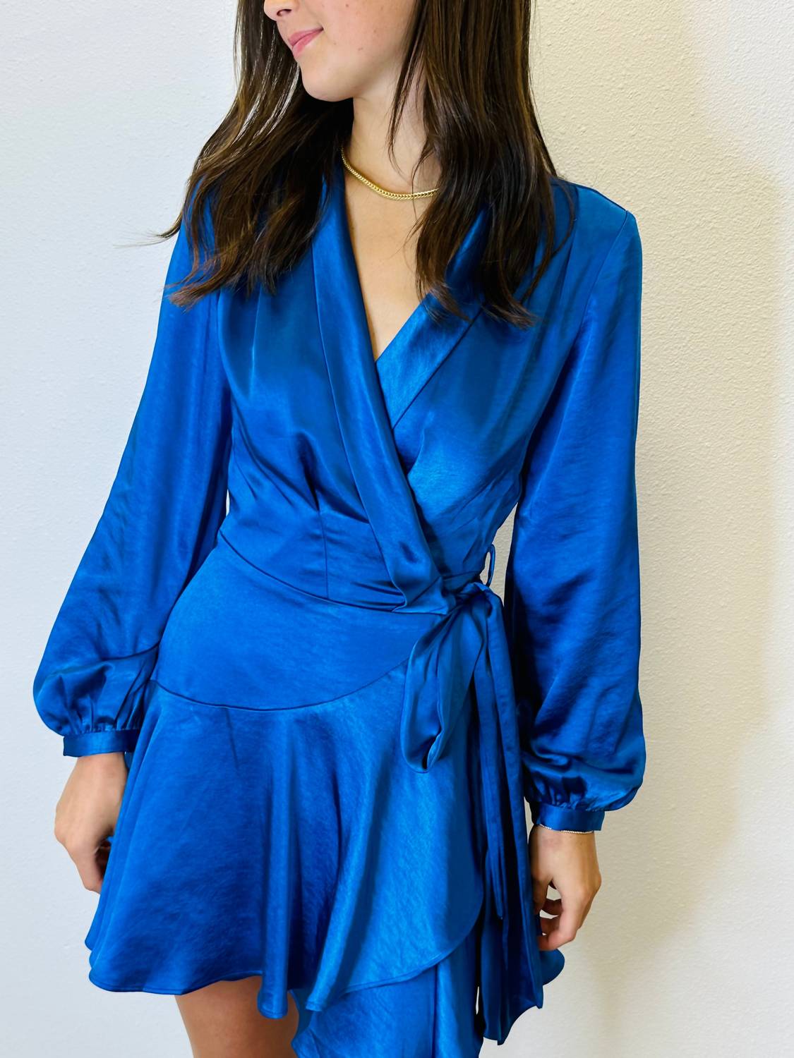 Lucy Paris - Adonia Metallic Wrap Mini Dress