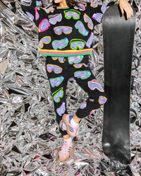 QUEEN OF SPARKLES Ski Goggle Sport Stripe Jogger in black multi - women's pants