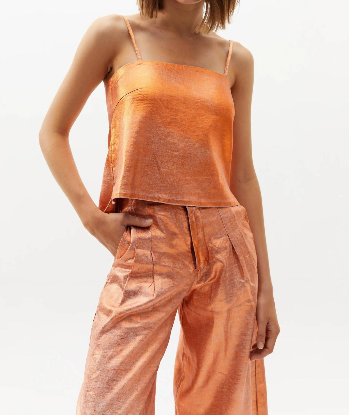 Lanhtropy - Metallic Linen Top