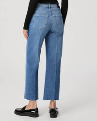 Paige - Leenah Ankle Sleek Wide Leg Raw Hem Jeans