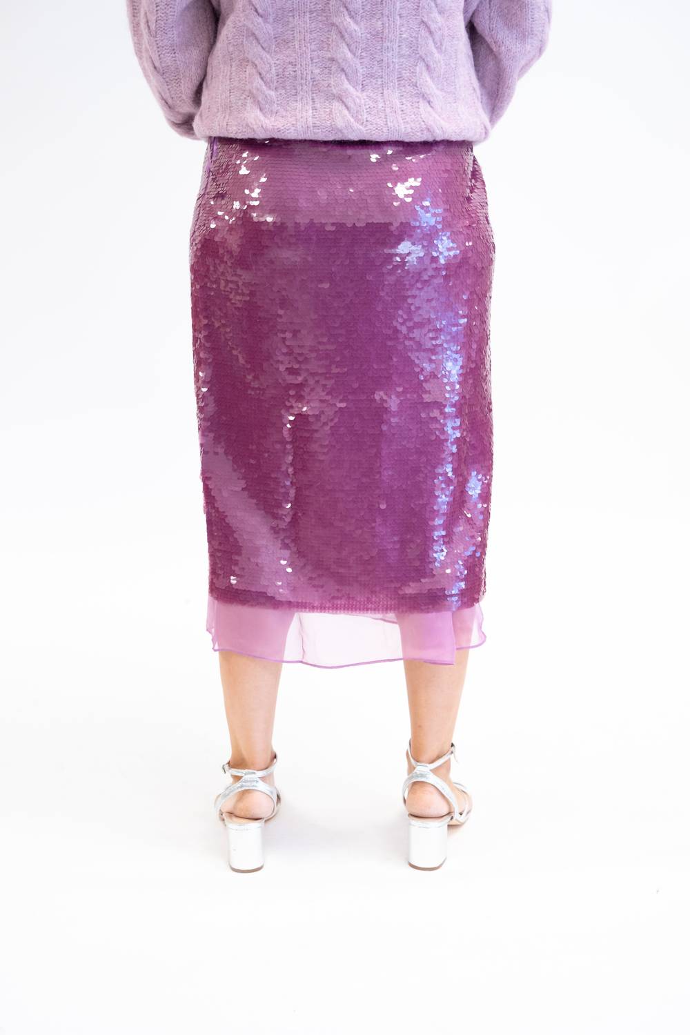 Astr - Shirin Sequin Midi Pencil Skirt