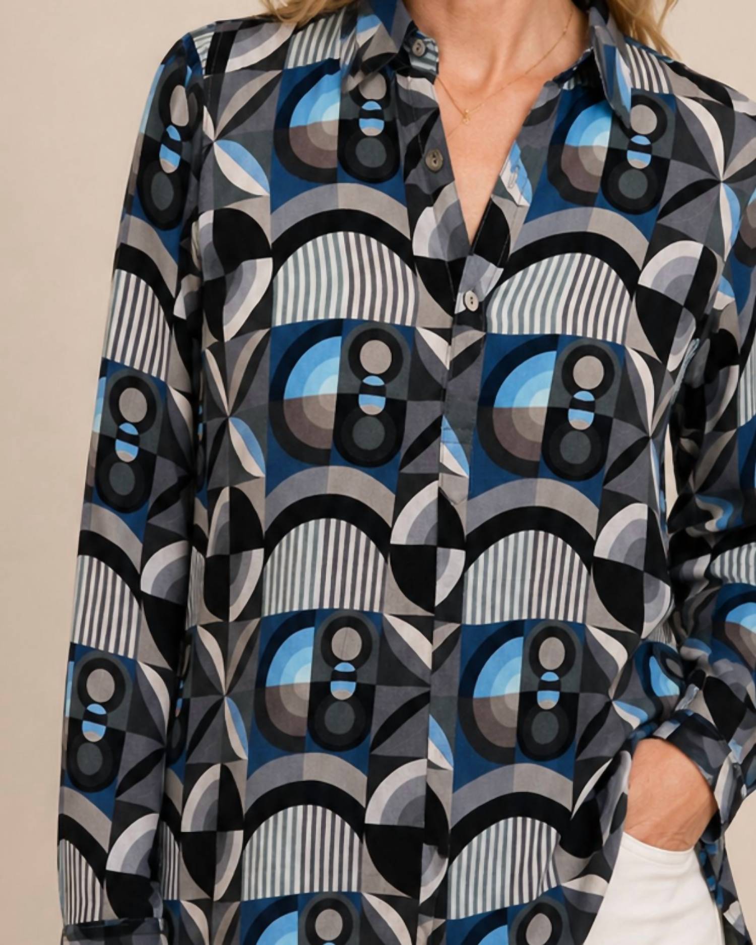 Apny - Half Placket Tunic Top