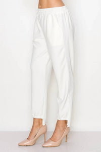 Joh Women's Katie Knit Crepe Pants in white - women's pants - detail view