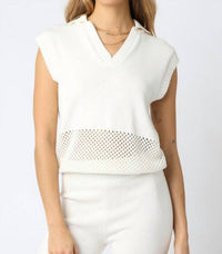 Olivaceous - Singer Collared Knit Top