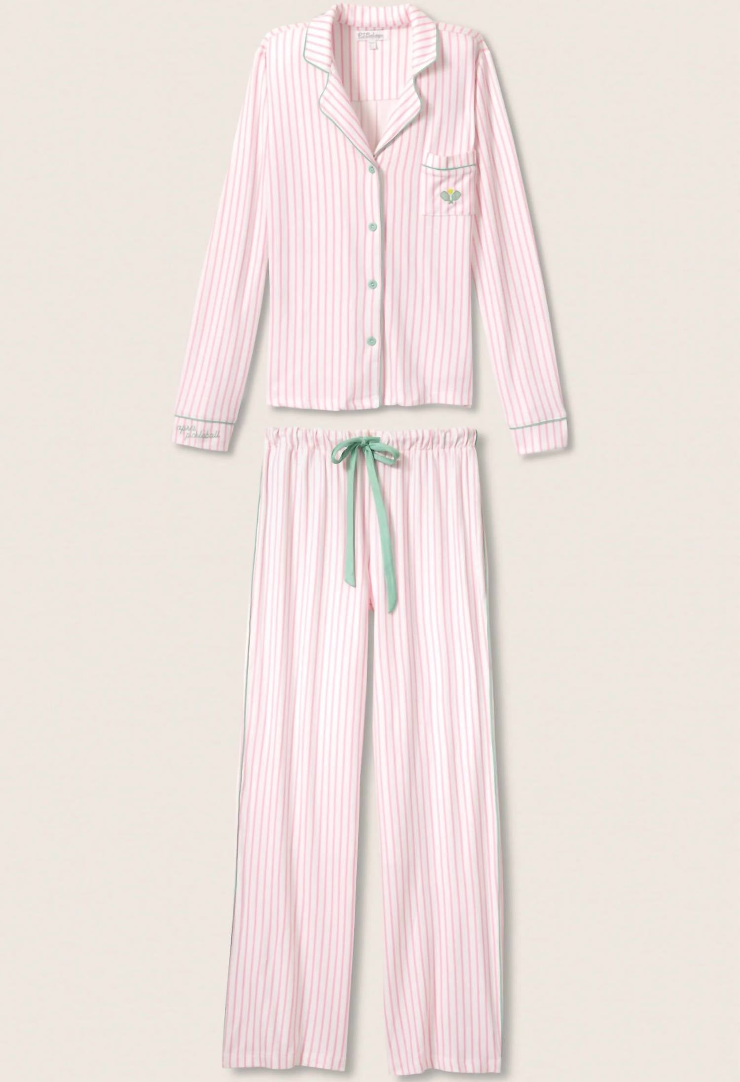Pj Salvage - Happy On The Court Striped Pajama Set