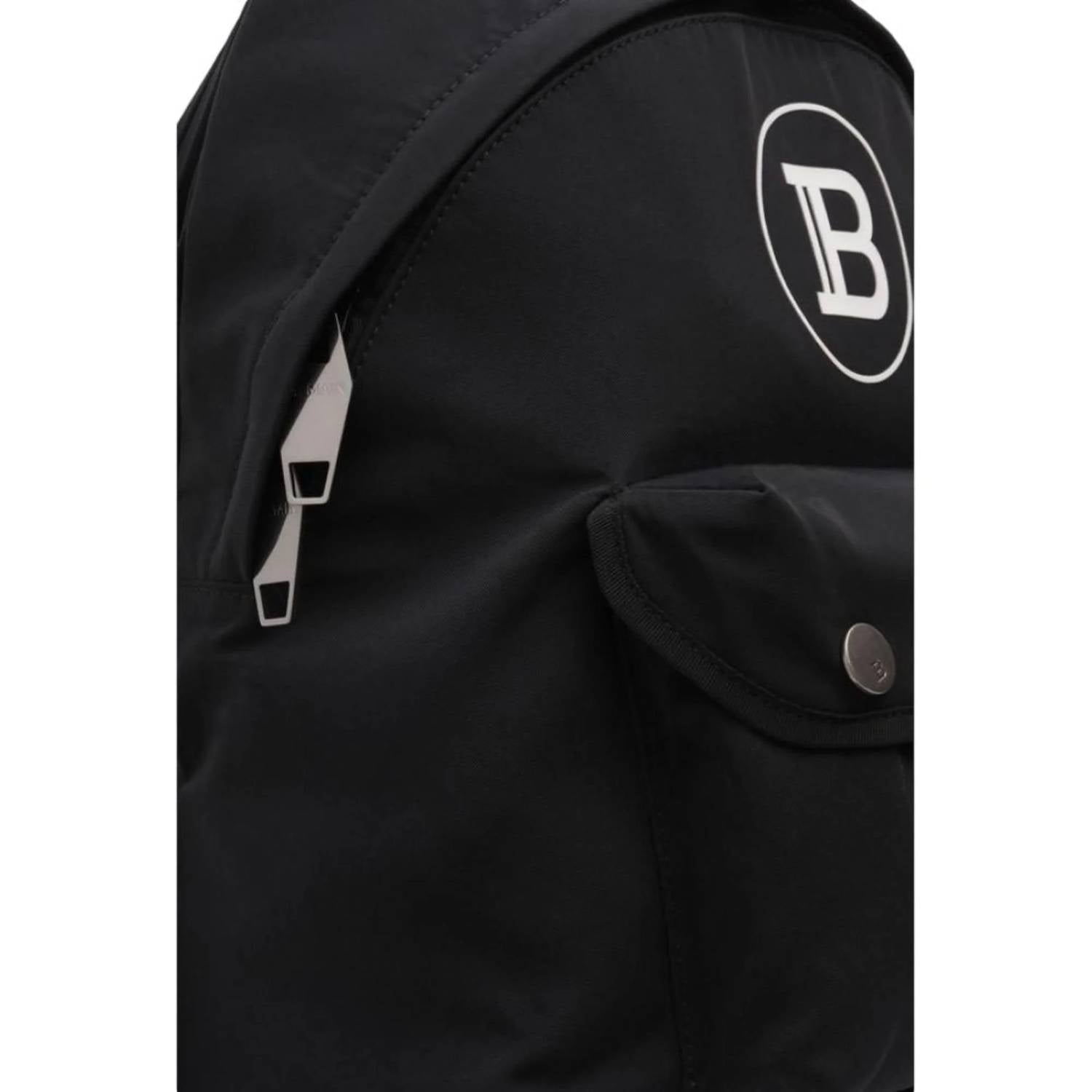 Balmain - Women's B-back Nylon White Logo Backpack