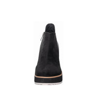 Antelope Women's Elastic Side Panel Suede Wedge Ankle Booties in black - women's shoe - view 4