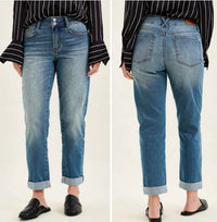 Judy Blue - Double Button Cool Denim Boyfriend Jeans