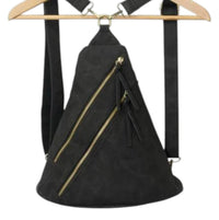Joy Susan Women's Peyton Convertible Backpack in black - women's bag - detail view