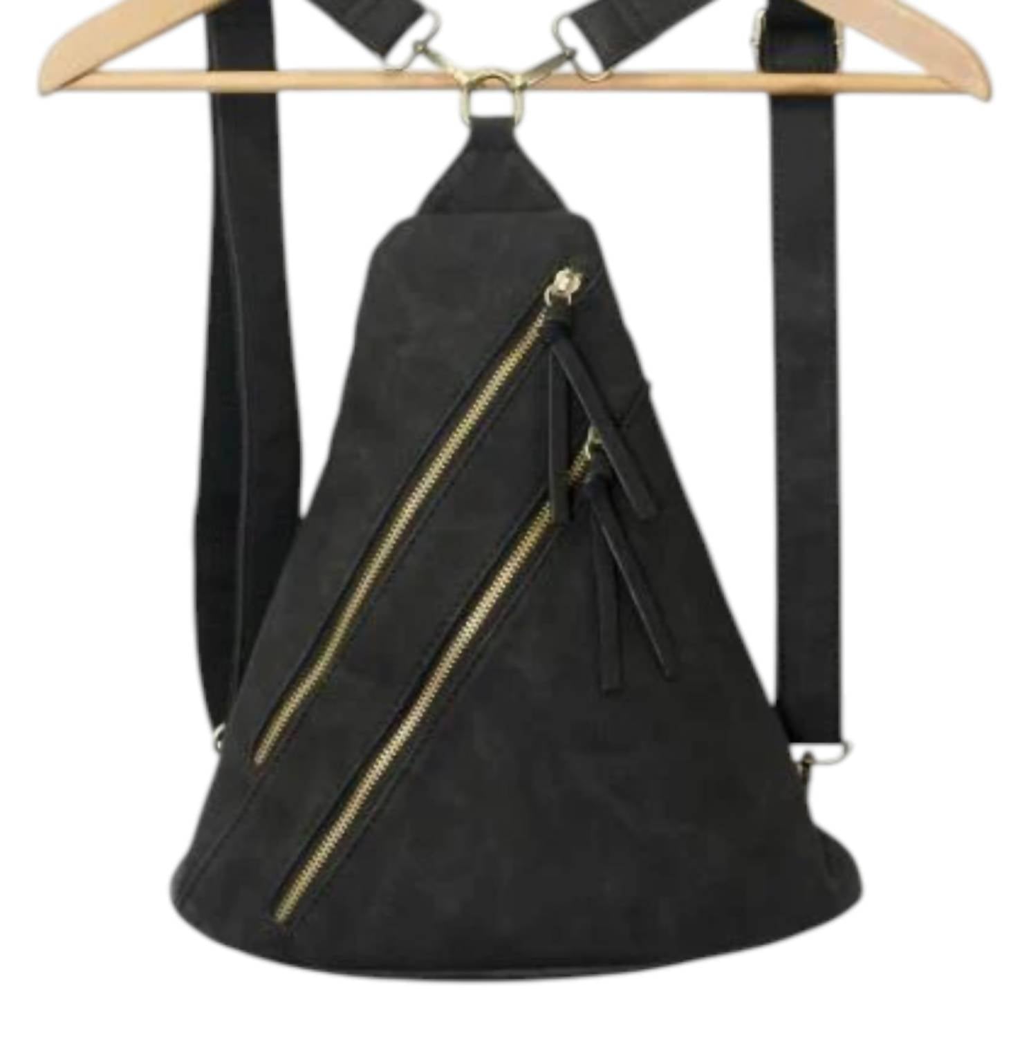 Joy Susan Women's Peyton Convertible Backpack in black - women's bag - detail view