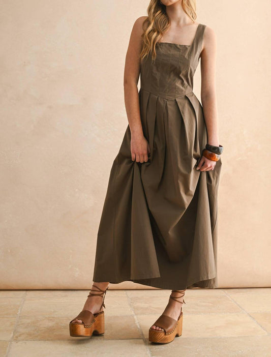 Miou Muse - Stitch Front Pleated Dress