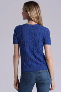 Minnie Rose - Frayed Cable V-neck Top