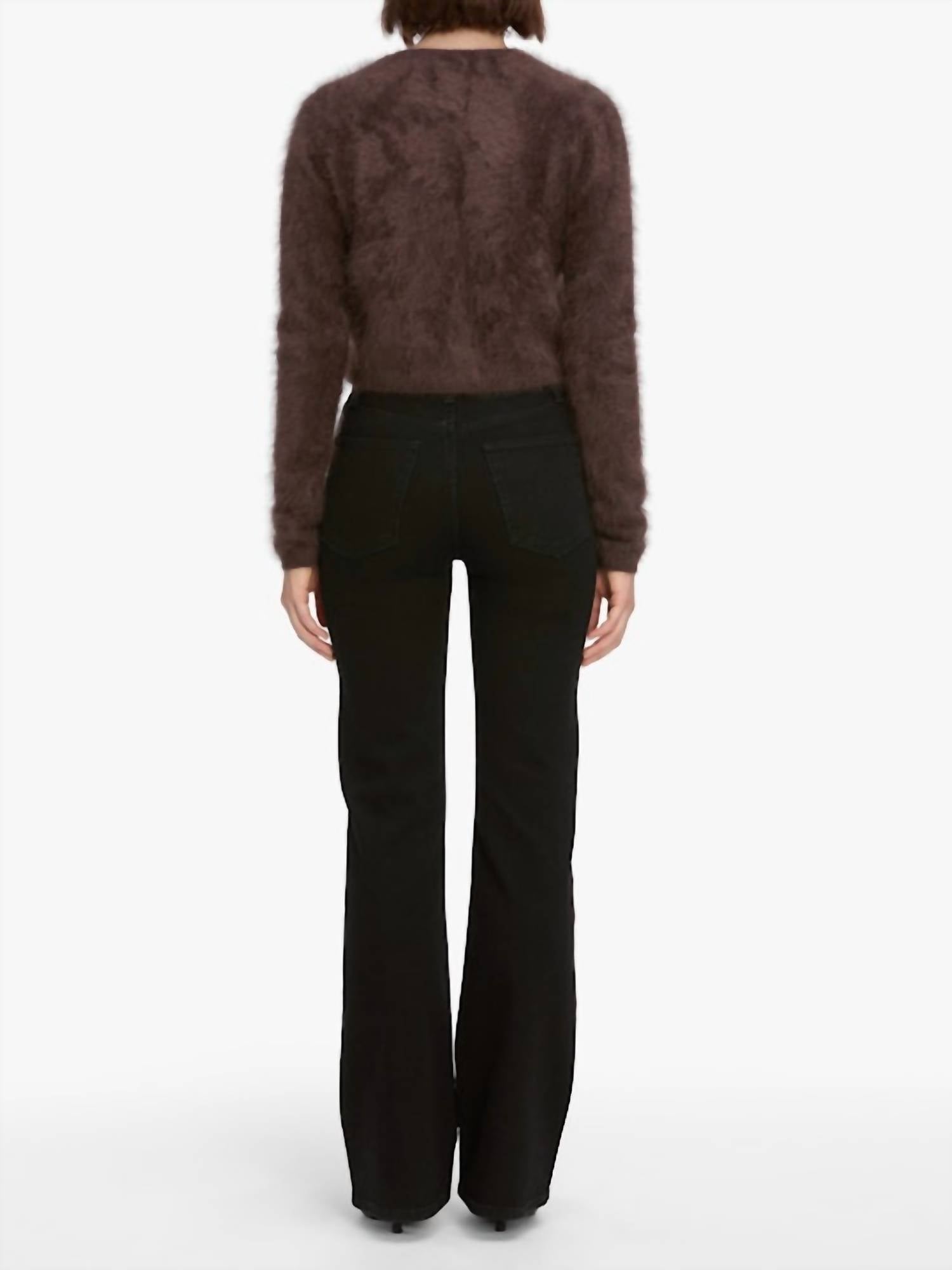 FRAME Arrow Bootcut Jeans in black - women's jeans - detail view