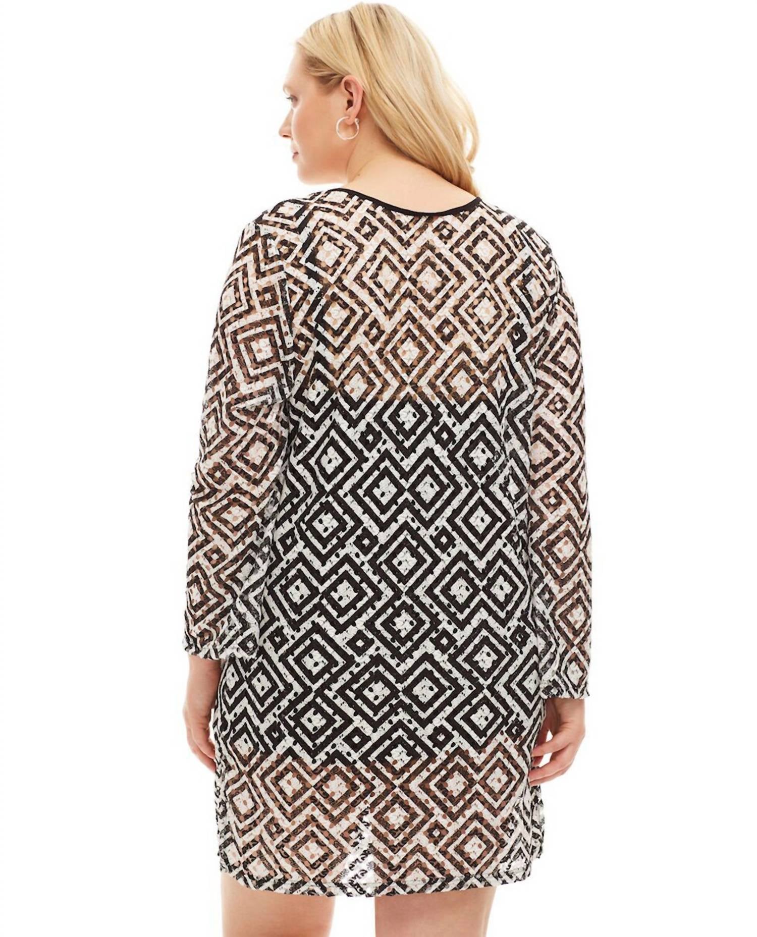 Always For Me - Plus Size Long Sleeve V-Neck Tunic Dress