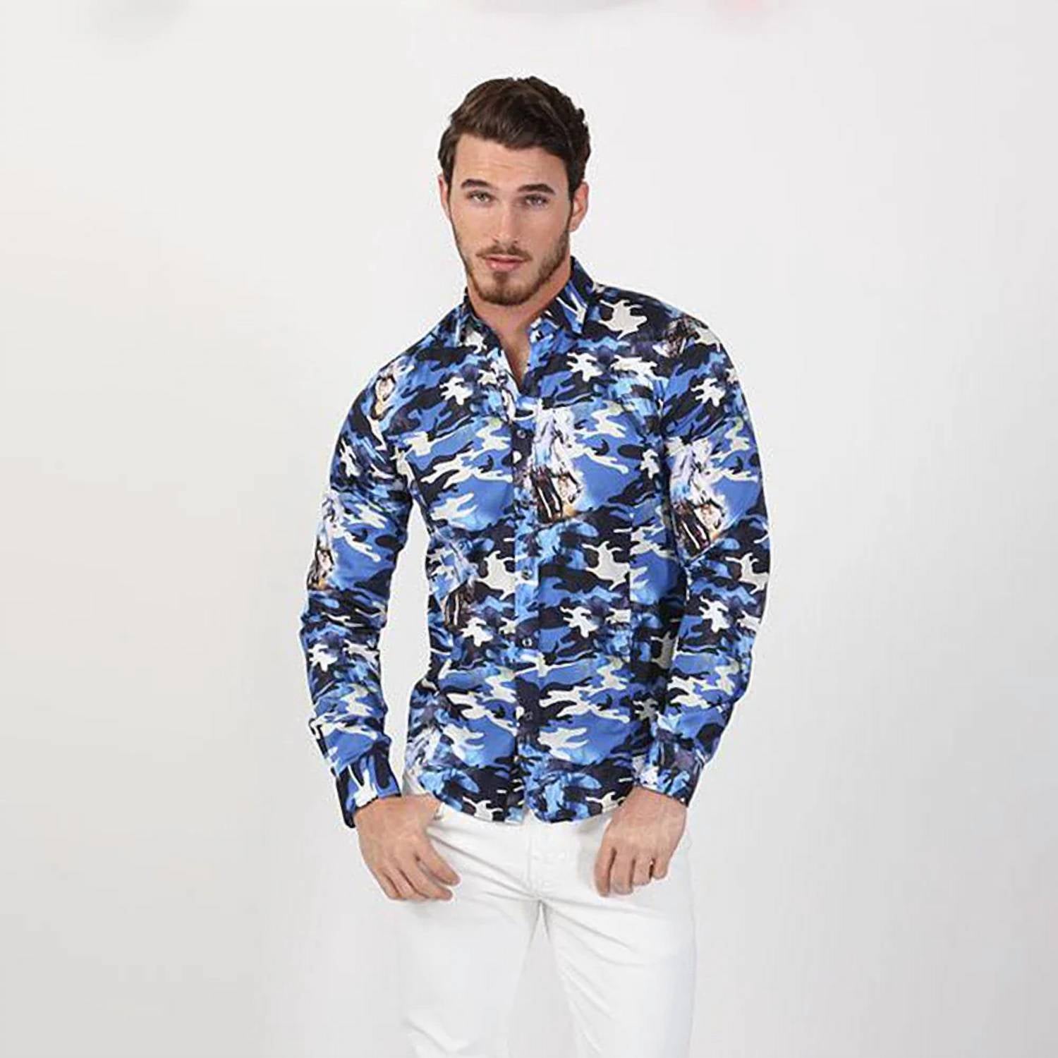 Eight X - Camo Horses Button Down Shirt