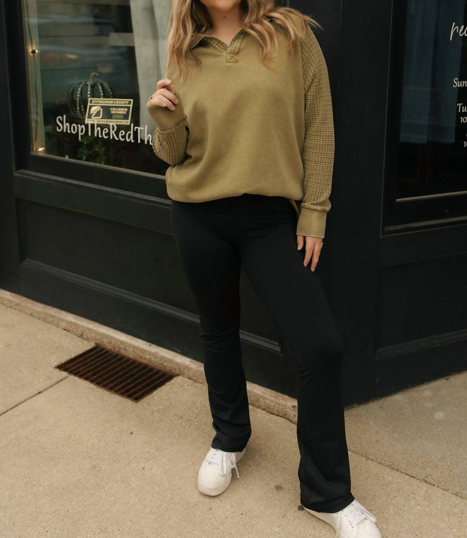 Mono B - Waffle Henley Top