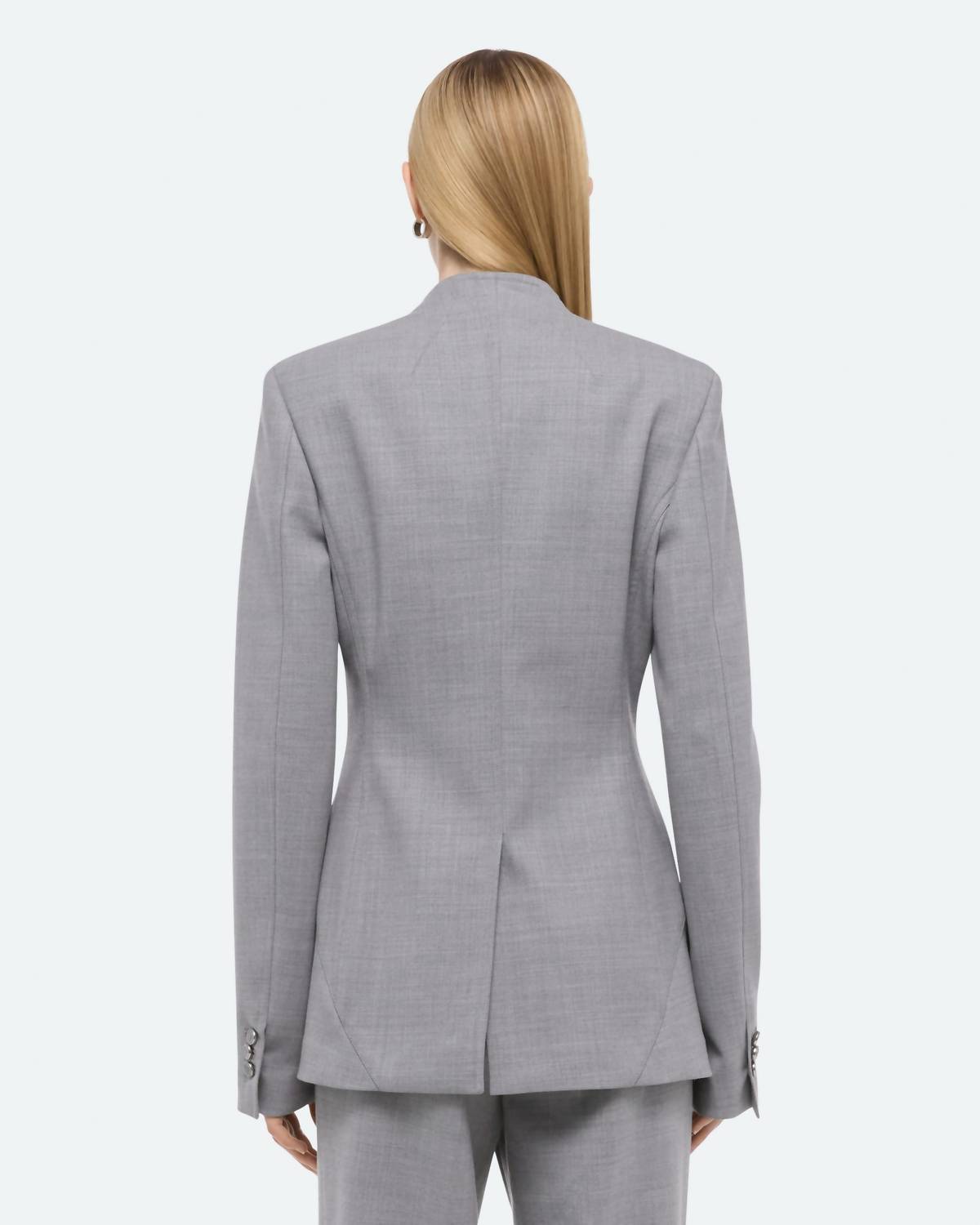 HELMUT LANG Shawl Apex Blazer in light grey melange - women's jacket - alternate view