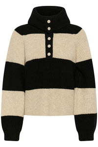 Part Two Simra Striped Pullover in french oak black block - women's sweater - view 5