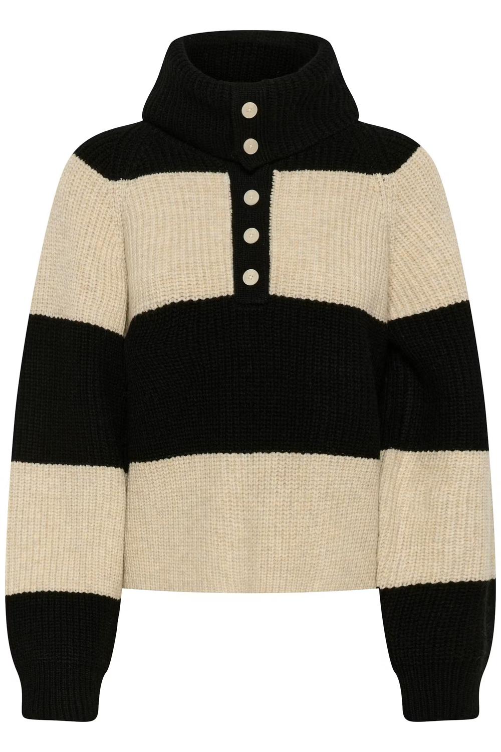 Part Two Simra Striped Pullover in french oak black block - women's sweater - view 5