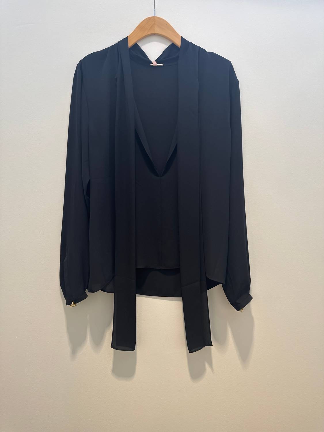 ALEXIS Women's Eston Tie Neckline Top in black - women's blouse