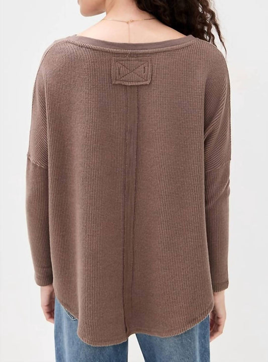 Free People - Latte Blues Thermal Shirt