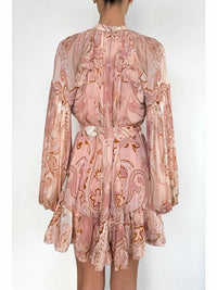 Hemant & Nandita - Ruffle Mini Dress With Tie Belt