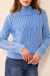 Tribal - Mock Neck Sweater With Special Wash