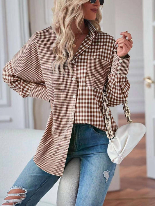 Miss Sparkling - Button Down Long Sleeve Top