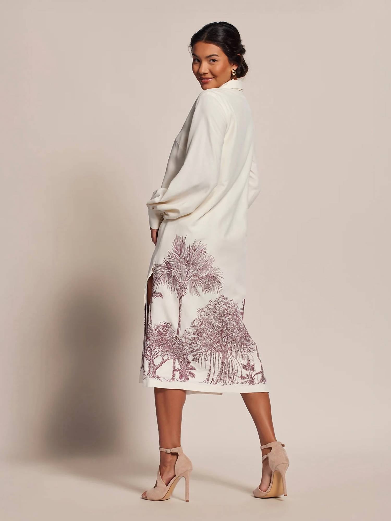 TORI RICHARD For The Trees Embroidery Winona Caftan Dress in shell - women's dress - alternate view