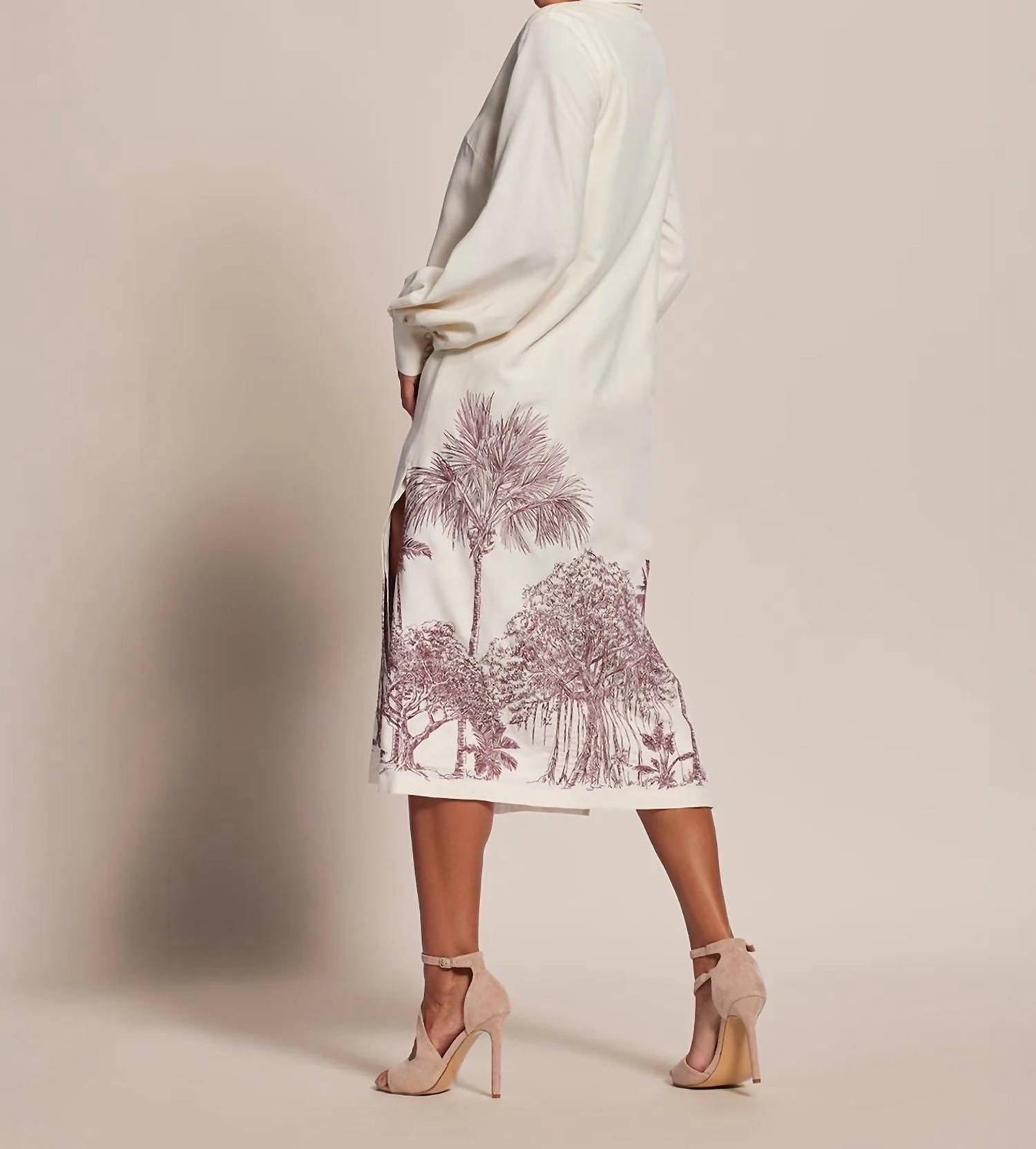 TORI RICHARD For The Trees Embroidery Winona Caftan Dress in shell - women's dress - detail view