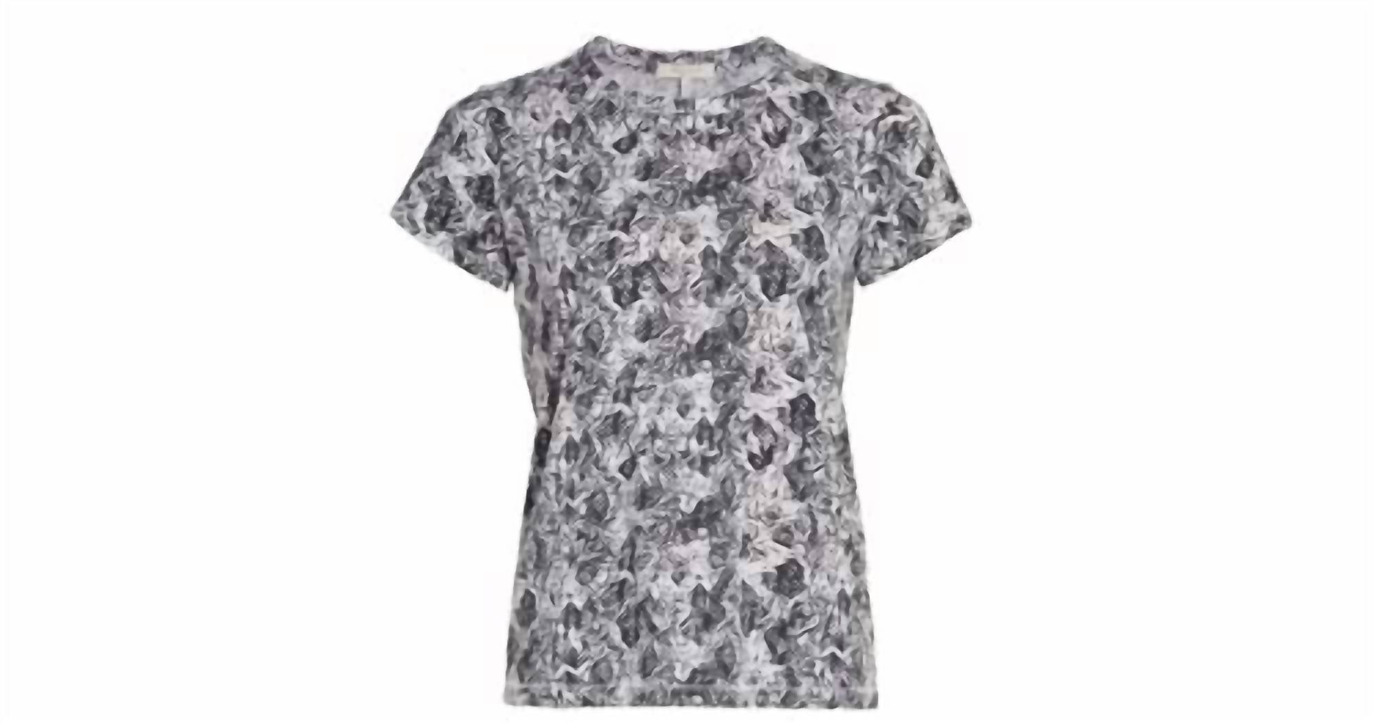 Women All Over Snake Tee Short Sleeve Crew Neck Cotton T-Shirt