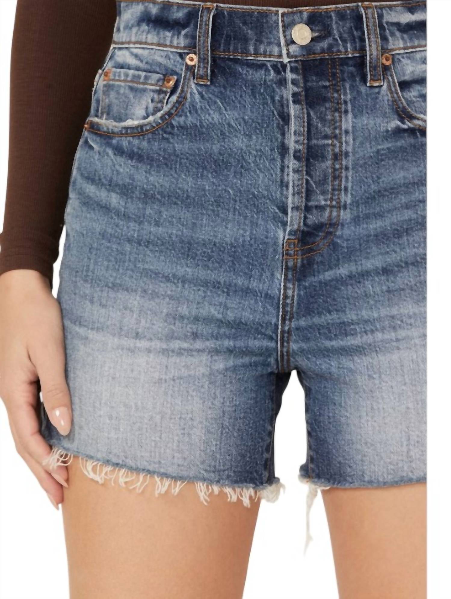 DAZE Bottom Line High Rise Short in tru vintage - women's shorts - alternate view