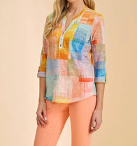Fdj - Henley Long Sleeve Top