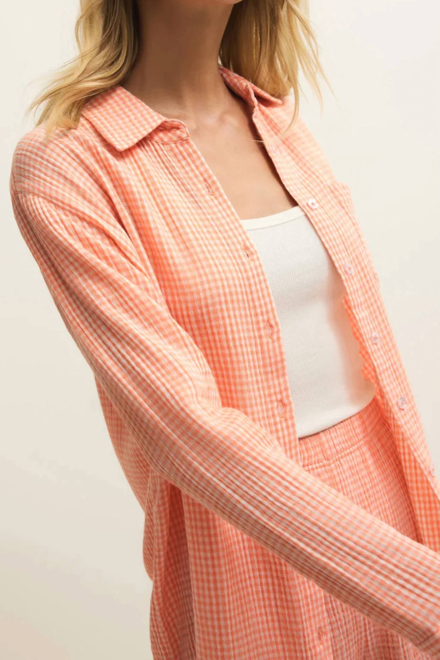Z Supply - Gingham Long Sleeve Button Down Shirt
