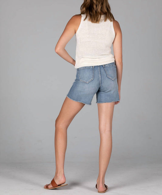 Cecilia High Rise Shorts With Exposed Button Fly