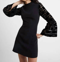 French Connection - Garnet Velvet Lace Mini Dress