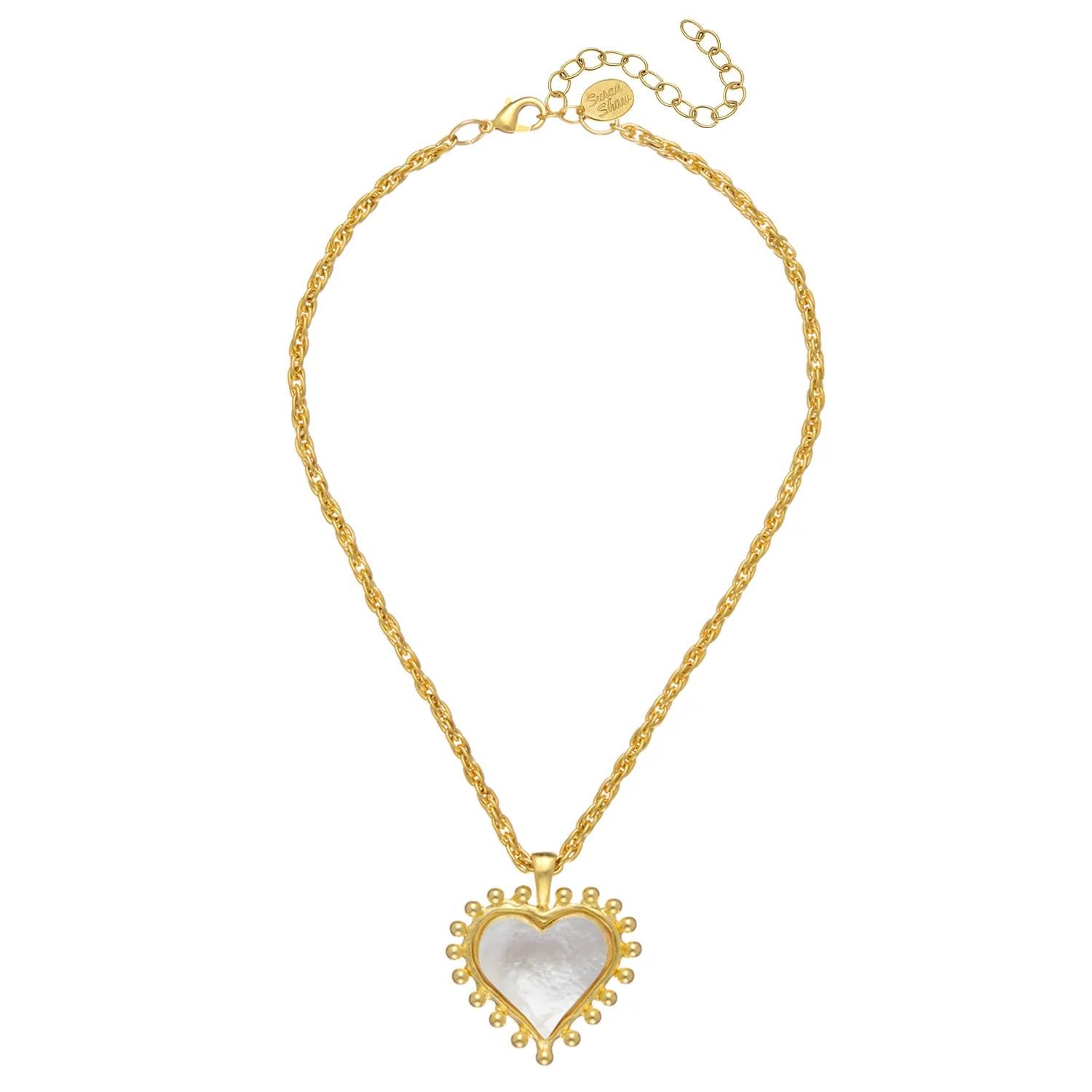 Susan Shaw - Mother Of Pearl Heart Necklace