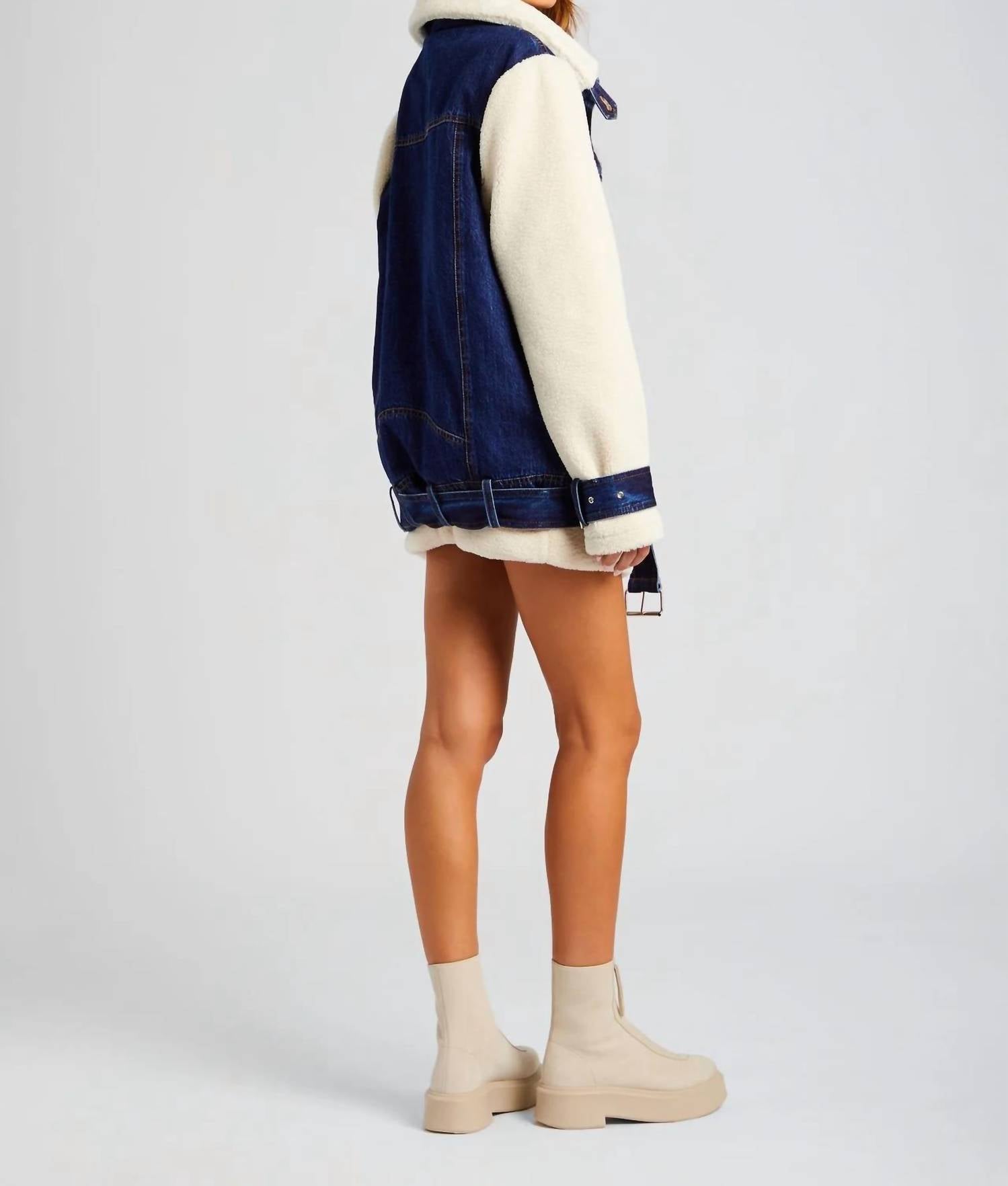 Ser.O.Ya - Mink Teddy Denim Jacket