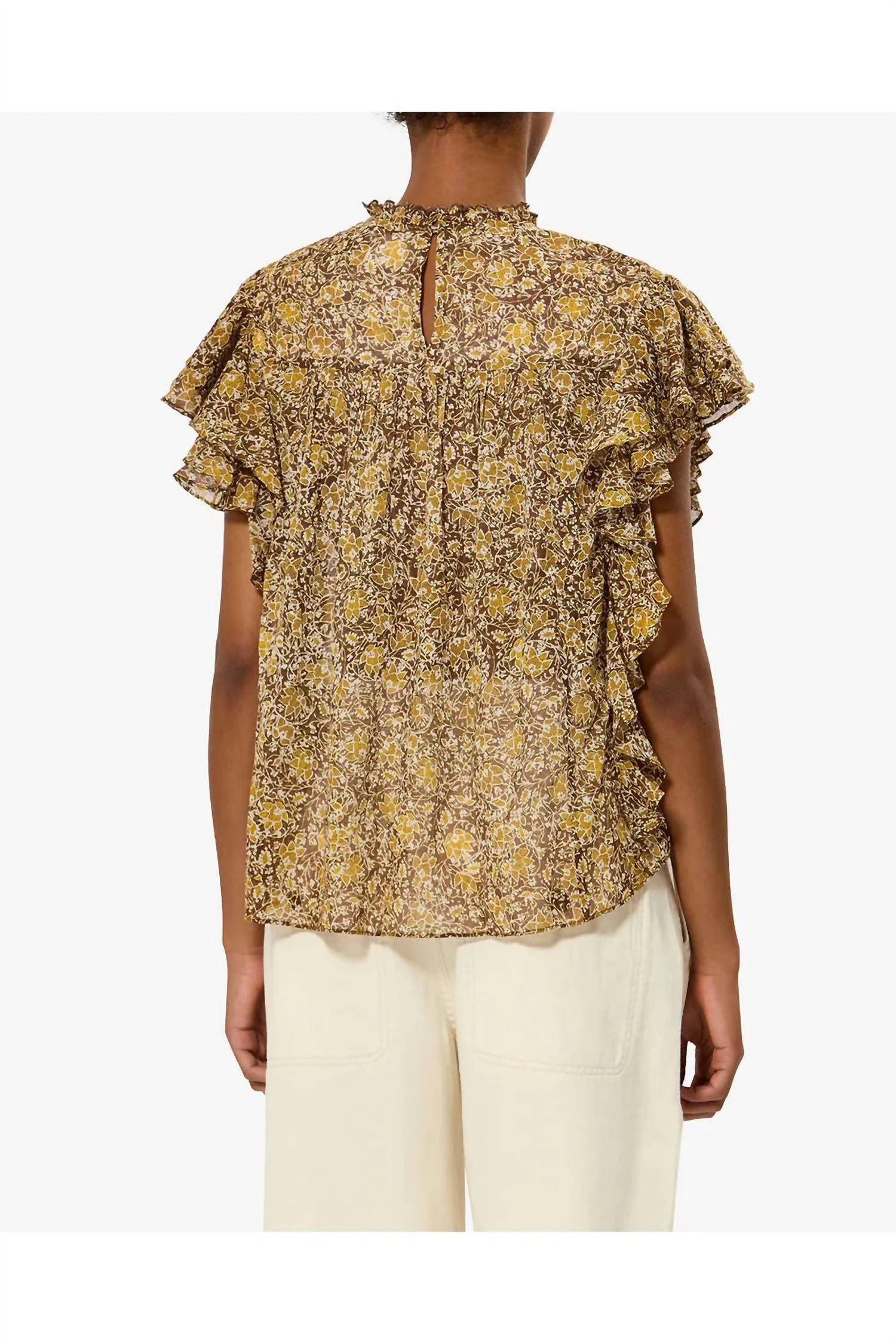 ISABEL MARANT Daliyane Top in khaki - women's blouse - detail view