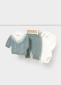 Mayoral Baby's Three Piece Trouser Set in rain - item