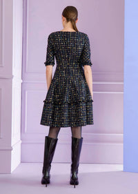 Talbot Runhof - SEQUID TWEED DRESS