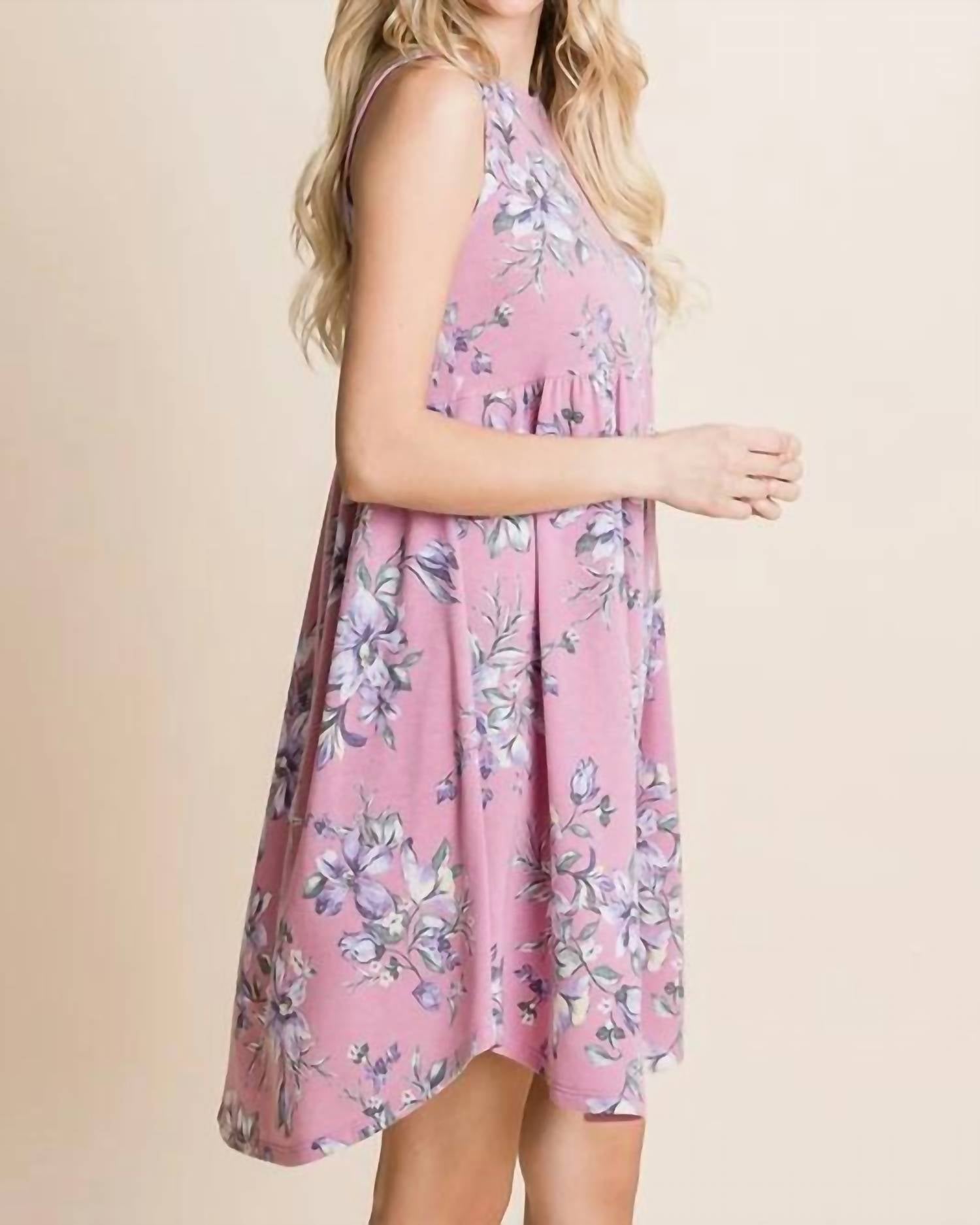 Emerald Collection - Floral Sleeveless Knee Dress