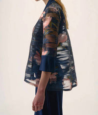 Joseph Ribkoff - Floral Asymmetric Swing Jacket