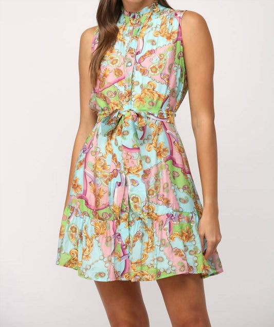 Fate - Chic Destiny Chain Print Sleeveless Dress