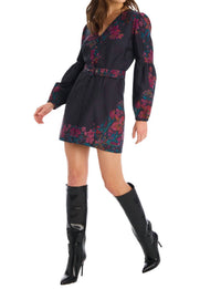 ALLISON NEW YORK Talia Mini Dress in painterly floral - women's dress - alternate view