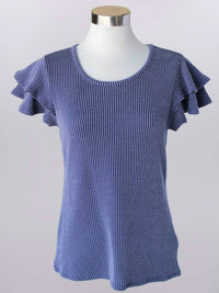 Keren Hart - Textured Ruffed Sleeve Tee