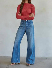 By Together - Jacquard Fishnet Layering Crop Top